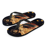 Watercolor Sagittarius Zodiac Sign Print Flip Flops