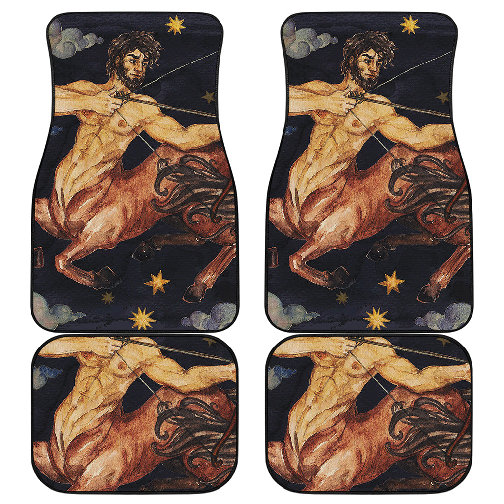 Watercolor Sagittarius Zodiac Sign Print Front and Back Car Floor Mats