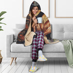 Watercolor Sagittarius Zodiac Sign Print Hooded Blanket