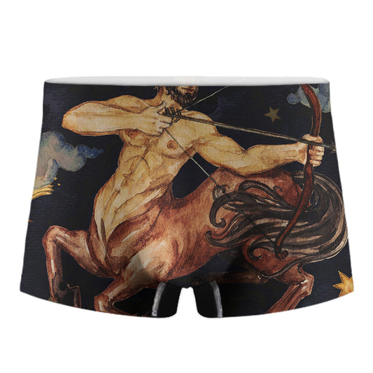 Watercolor Sagittarius Zodiac Sign Print Men's Boxer Briefs
