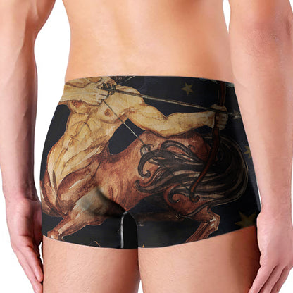 Watercolor Sagittarius Zodiac Sign Print Men's Boxer Briefs