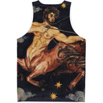Watercolor Sagittarius Zodiac Sign Print Men's Tank Top
