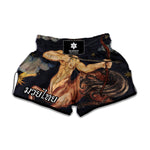 Watercolor Sagittarius Zodiac Sign Print Muay Thai Boxing Shorts