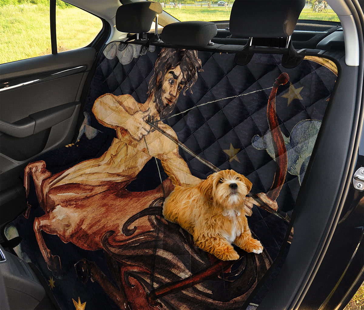 Watercolor Sagittarius Zodiac Sign Print Pet Car Back Seat Cover