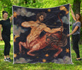 Watercolor Sagittarius Zodiac Sign Print Quilt
