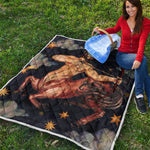 Watercolor Sagittarius Zodiac Sign Print Quilt