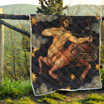 Watercolor Sagittarius Zodiac Sign Print Quilt