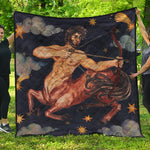 Watercolor Sagittarius Zodiac Sign Print Quilt