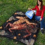 Watercolor Sagittarius Zodiac Sign Print Quilt