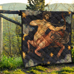 Watercolor Sagittarius Zodiac Sign Print Quilt