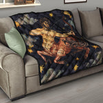 Watercolor Sagittarius Zodiac Sign Print Quilt