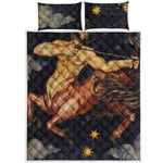 Watercolor Sagittarius Zodiac Sign Print Quilt Bed Set