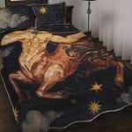 Watercolor Sagittarius Zodiac Sign Print Quilt Bed Set