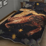 Watercolor Sagittarius Zodiac Sign Print Quilt Bed Set