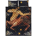 Watercolor Sagittarius Zodiac Sign Print Quilt Bed Set