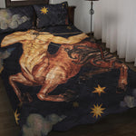 Watercolor Sagittarius Zodiac Sign Print Quilt Bed Set
