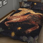 Watercolor Sagittarius Zodiac Sign Print Quilt Bed Set
