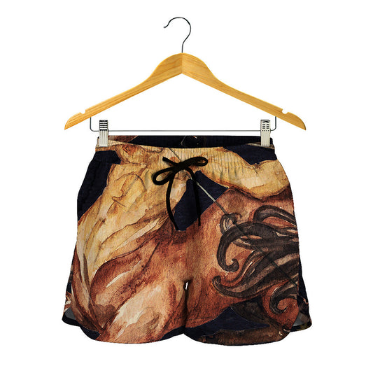 Watercolor Sagittarius Zodiac Sign Print Women's Shorts
