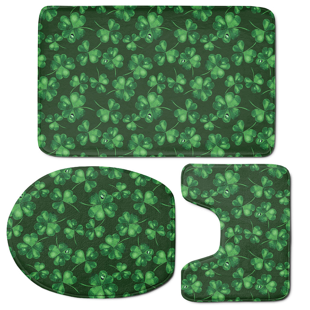 Watercolor Saint Patrick's Day Print 3 Piece Bath Mat Set