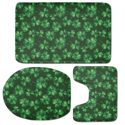Watercolor Saint Patrick's Day Print 3 Piece Bath Mat Set
