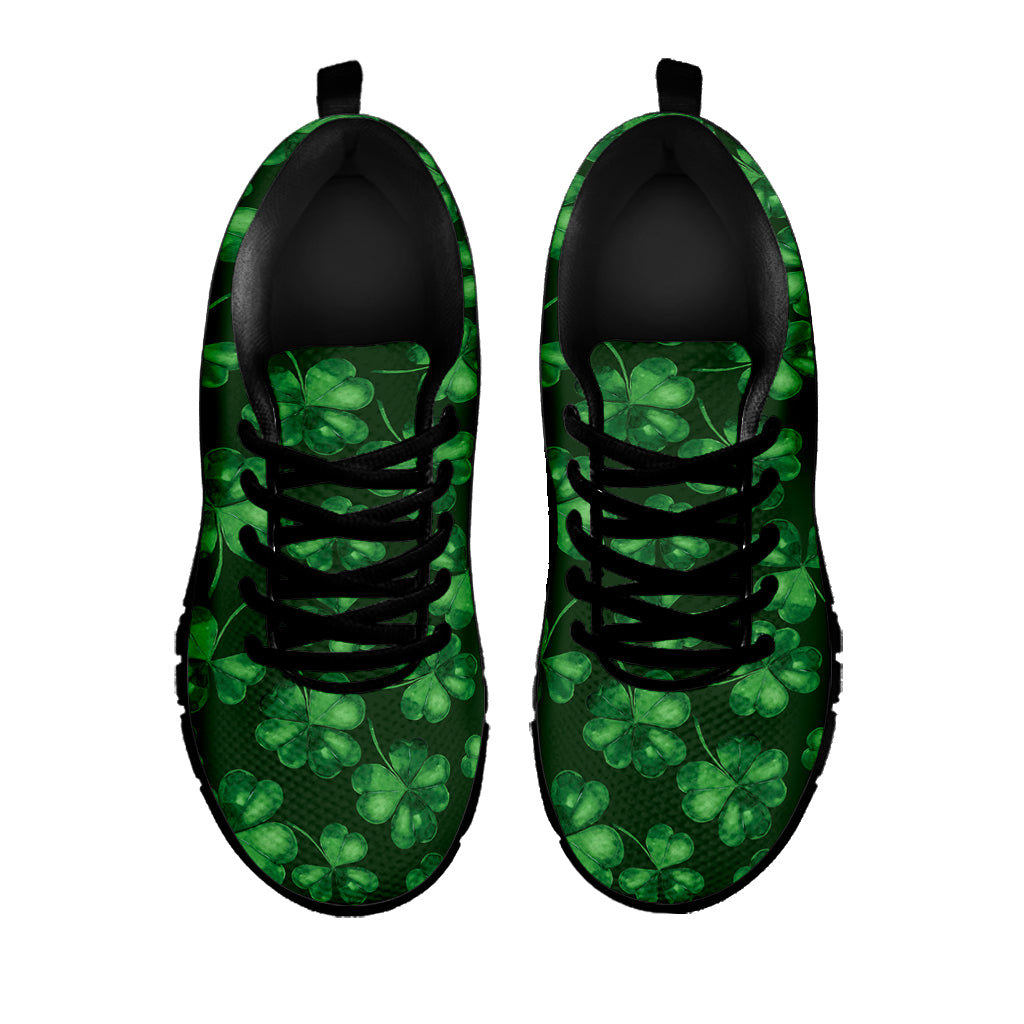 Watercolor Saint Patrick's Day Print Black Sneakers