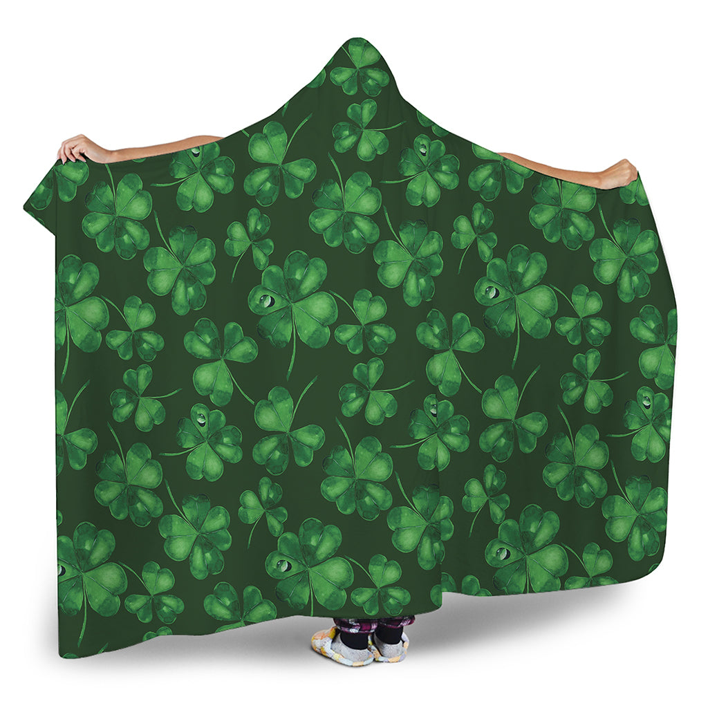 Watercolor Saint Patrick's Day Print Hooded Blanket