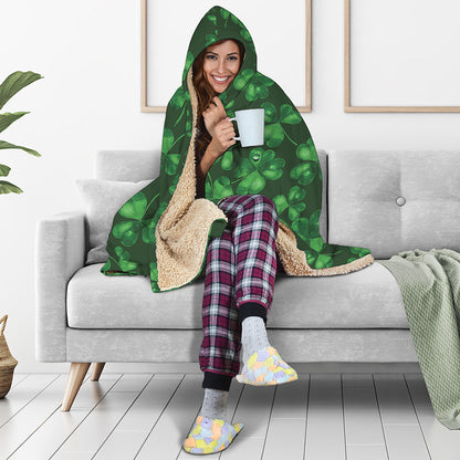 Watercolor Saint Patrick's Day Print Hooded Blanket