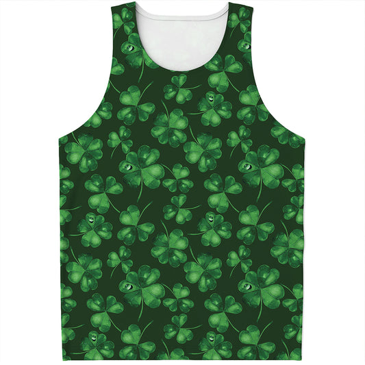 Watercolor Saint Patrick's Day Print Men's Tank Top