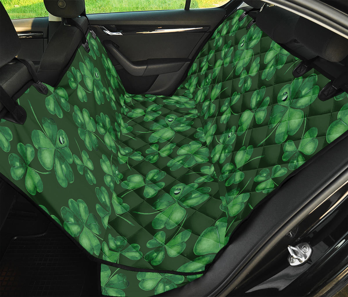 Watercolor Saint Patrick's Day Print Pet Car Back Seat Cover