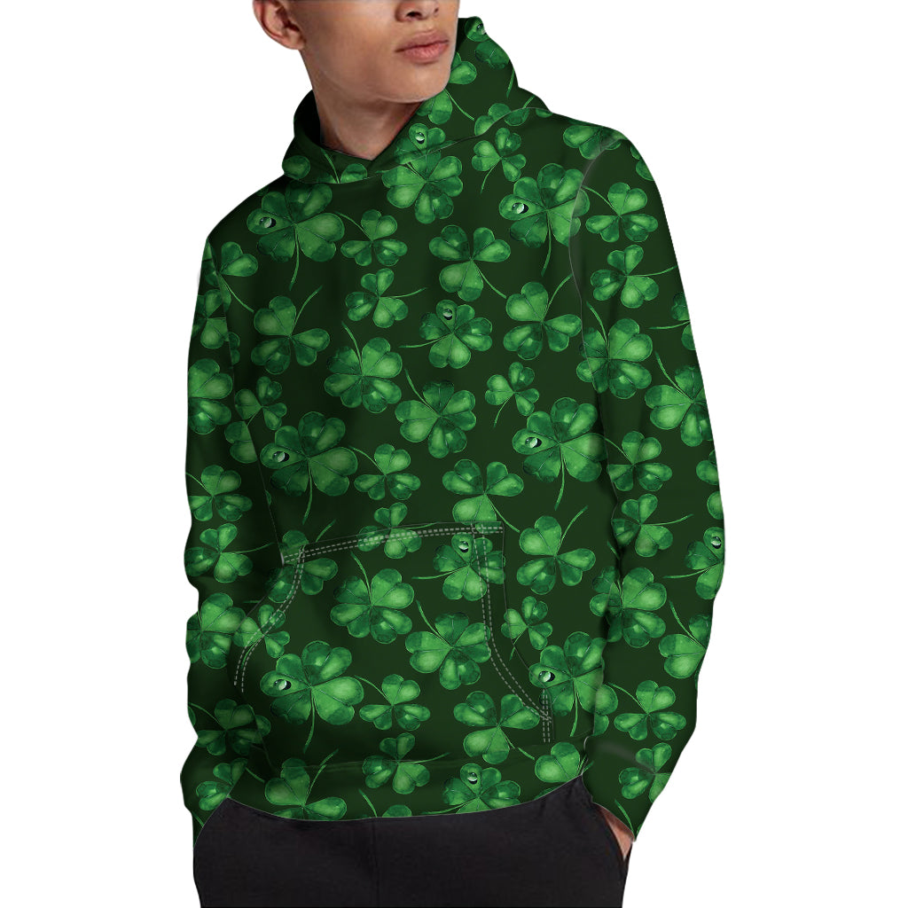 Watercolor Saint Patrick's Day Print Pullover Hoodie