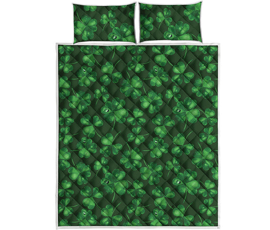Watercolor Saint Patrick's Day Print Quilt Bed Set
