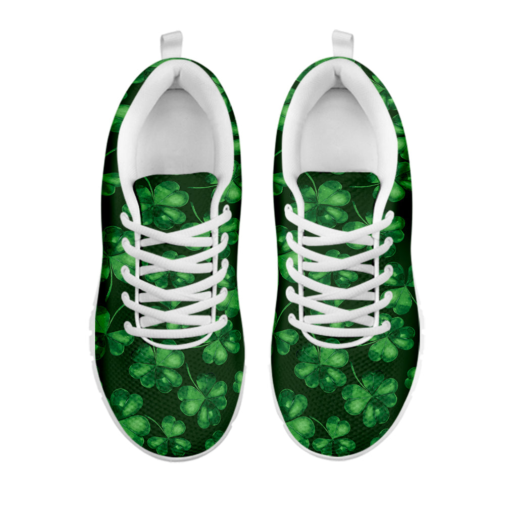 Watercolor Saint Patrick's Day Print White Sneakers