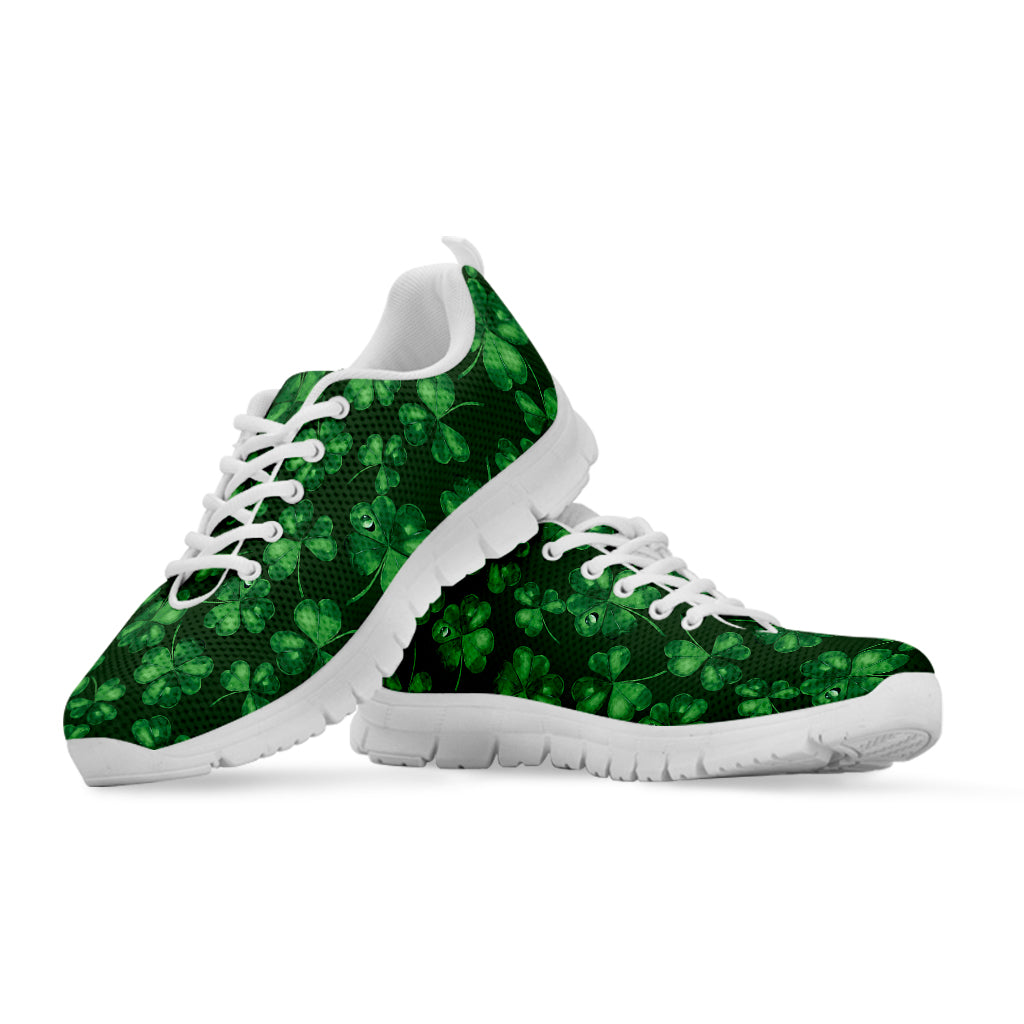 Watercolor Saint Patrick's Day Print White Sneakers