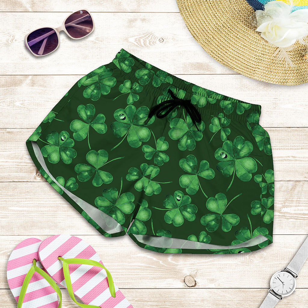 Watercolor Saint Patrick's Day Print Women's Shorts