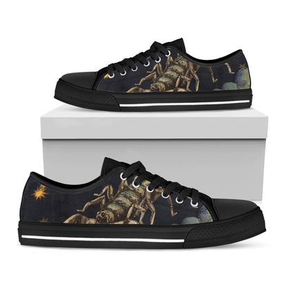 Watercolor Scorpio Zodiac Sign Print Black Low Top Shoes 