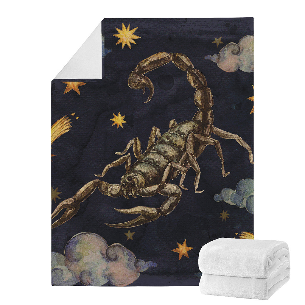 Watercolor Scorpio Zodiac Sign Print Blanket