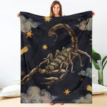 Watercolor Scorpio Zodiac Sign Print Blanket