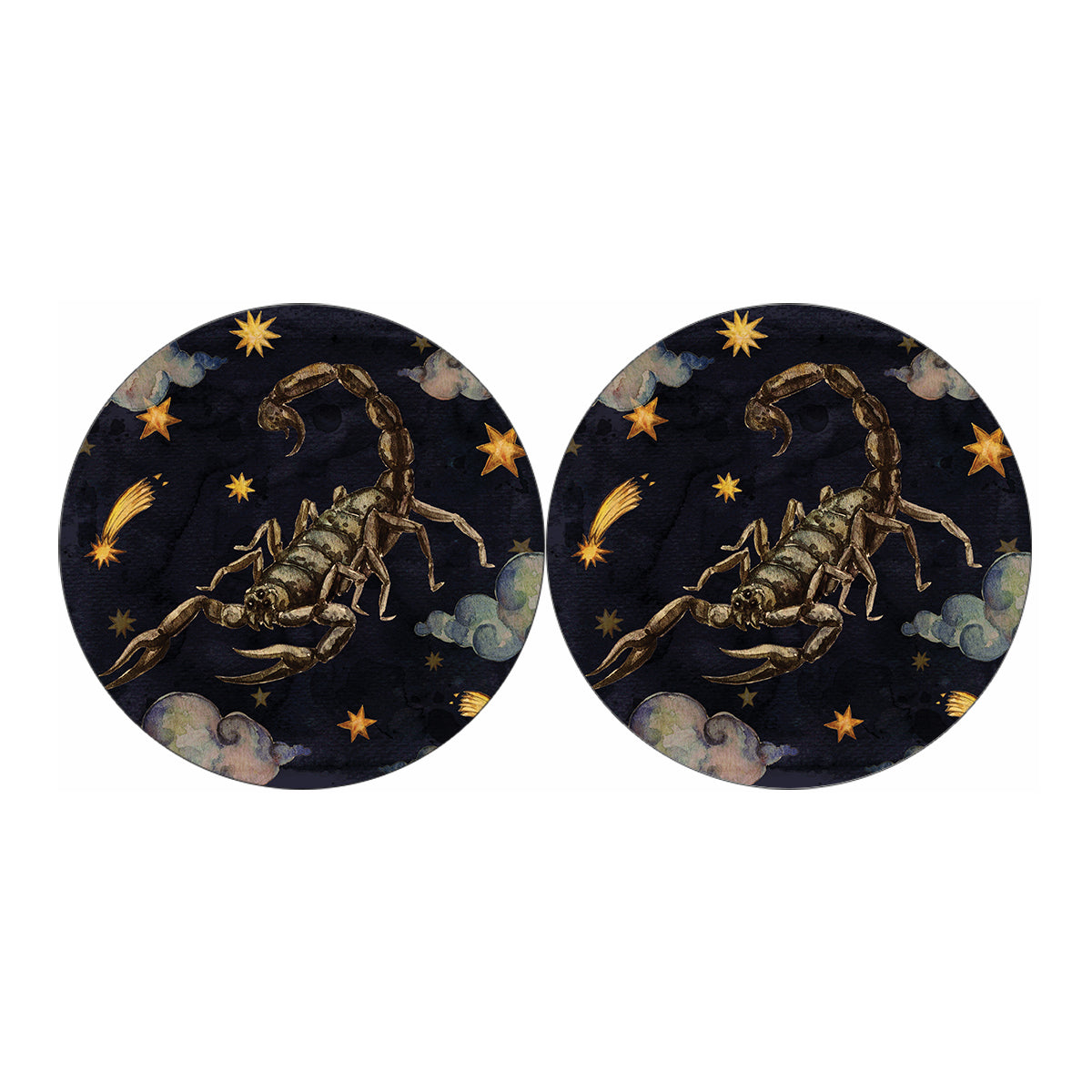 Watercolor Scorpio Zodiac Sign Print Car Coasters