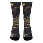 Watercolor Scorpio Zodiac Sign Print Crew Socks