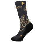 Watercolor Scorpio Zodiac Sign Print Crew Socks