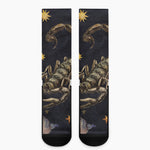 Watercolor Scorpio Zodiac Sign Print Crew Socks