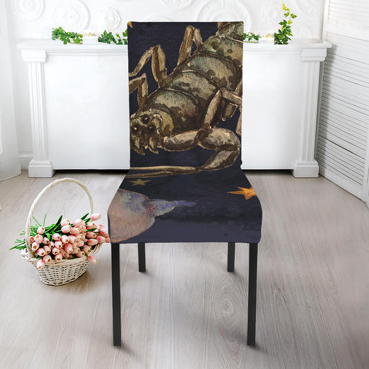 Watercolor Scorpio Zodiac Sign Print Dining Chair Slipcover