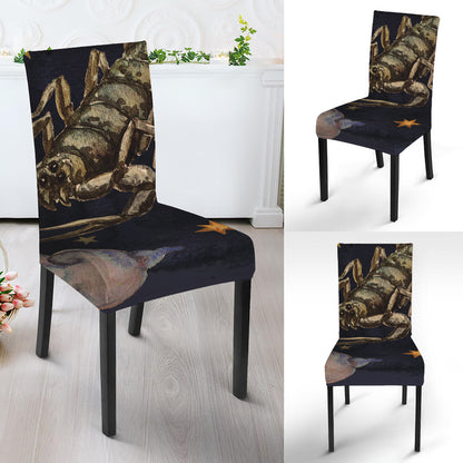 Watercolor Scorpio Zodiac Sign Print Dining Chair Slipcover