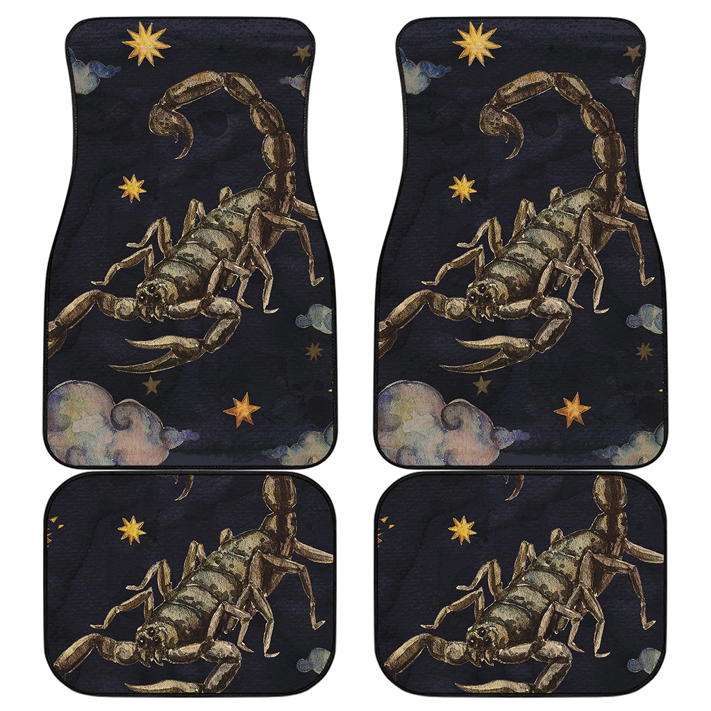 Watercolor Scorpio Zodiac Sign Print Front and Back Car Floor Mats