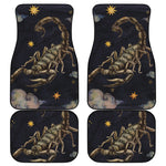 Watercolor Scorpio Zodiac Sign Print Front and Back Car Floor Mats