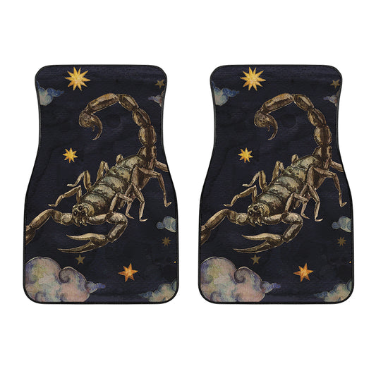 Watercolor Scorpio Zodiac Sign Print Front Car Floor Mats