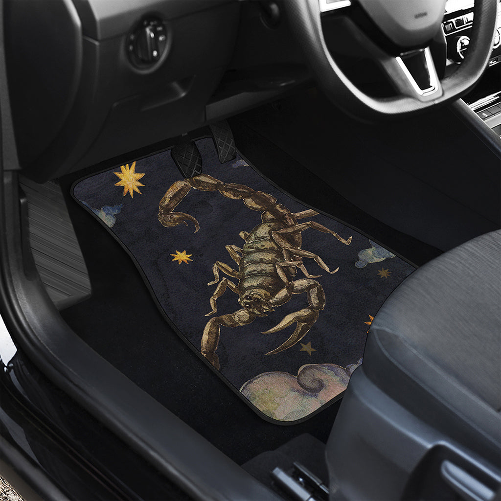 Watercolor Scorpio Zodiac Sign Print Front Car Floor Mats