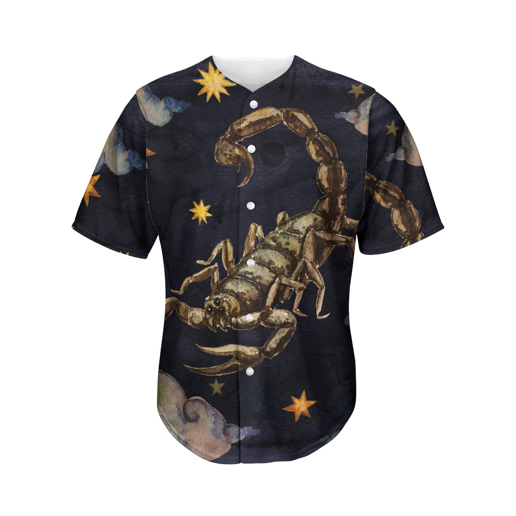 Watercolor Scorpio Zodiac Sign Print Men's Baseball Jersey