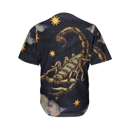 Watercolor Scorpio Zodiac Sign Print Men's Baseball Jersey