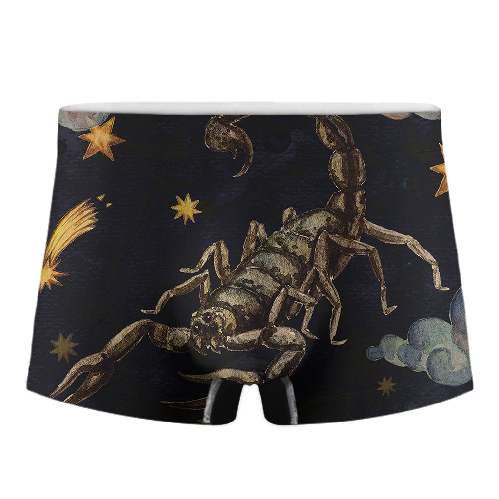 Watercolor Scorpio Zodiac Sign Print Men's Boxer Briefs